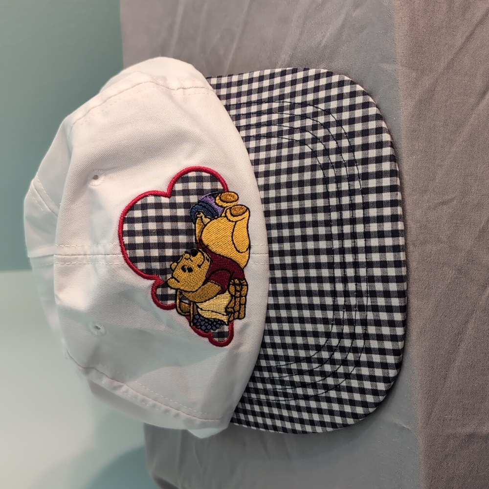 Disney Winnie the Pooh White and Black Checkered Hat